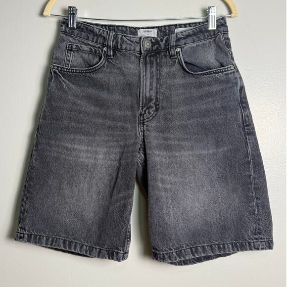 COTTON ON Baggy Denim Shorts Black Jorts. 90's/Grunge/Hip Hop. Size 28 Waist - Picture 1 of 5